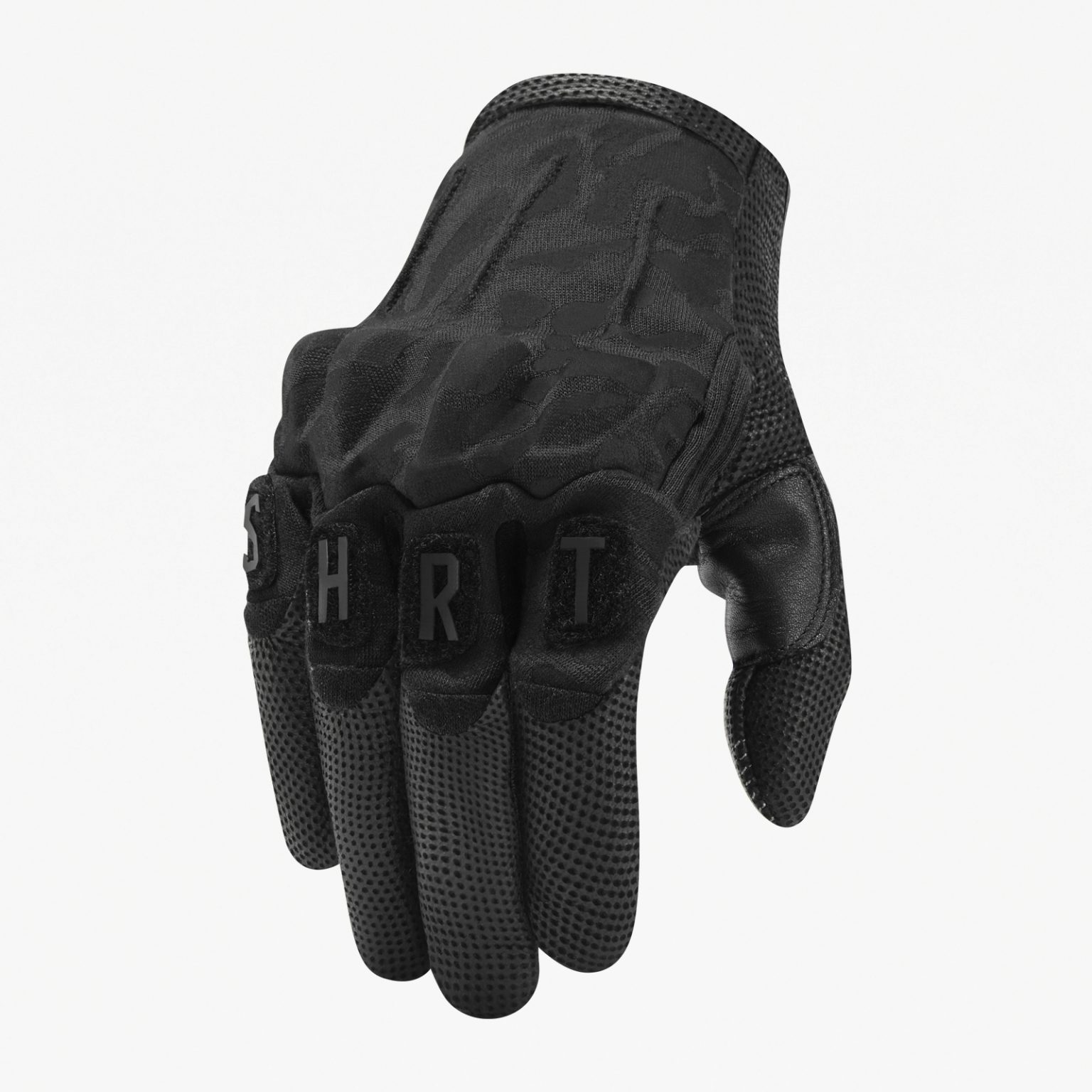 Front of Black Camo Shortshot glove